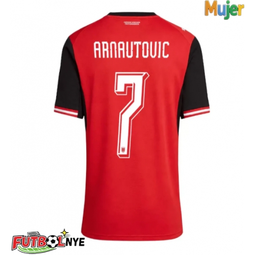 Camiseta Austria Marko Arnautovic #7 Primera Equipación para mujer Mundial 2026 manga corta